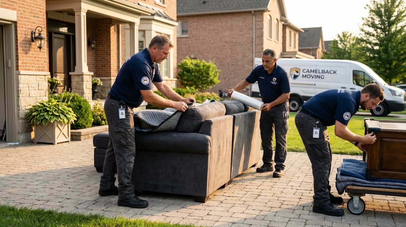 Large estate moving crew wrapping furniture in Knightsen, CA