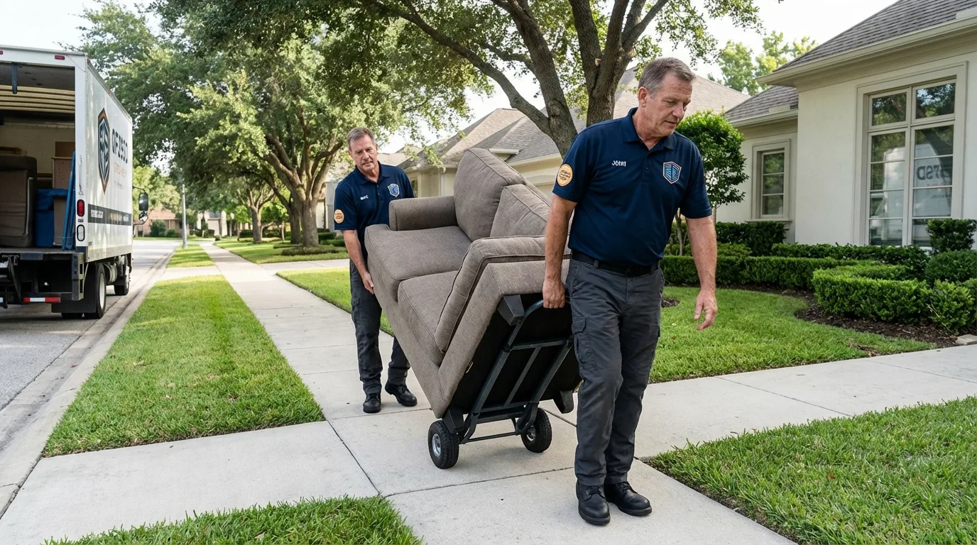 Local residential moving crew loading furniture in Knightsen, CA